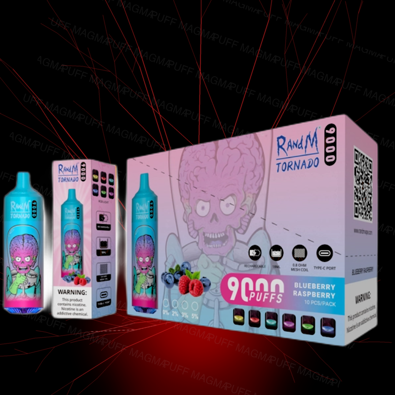 Pack 10 Tornado RandM 9000 Taff - BLUEBERRY RASPBERRY