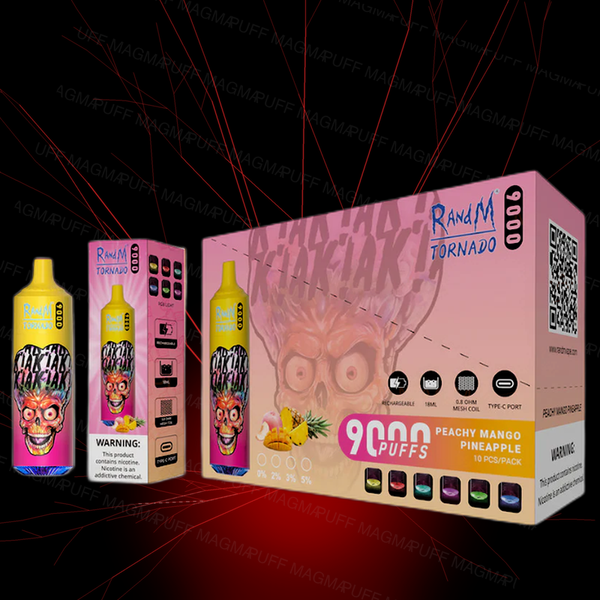 Pack 10 Tornado RandM 9000 Taff - PEACHY MANGO PINEAPPLE