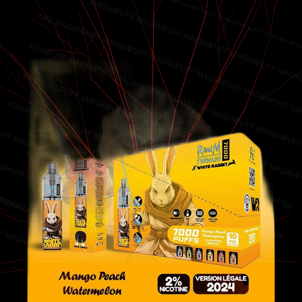 Pack 10 PUFF RandM Tornado White Rabbit 7000