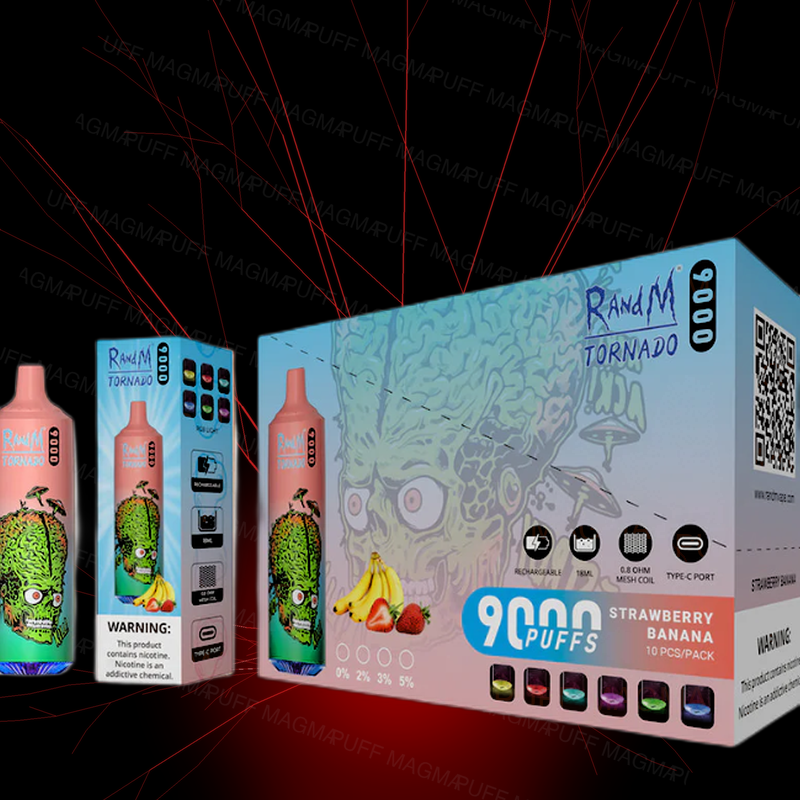 Pack 10 Tornado RandM 9000 Taff - STRAWBERRY BANANA